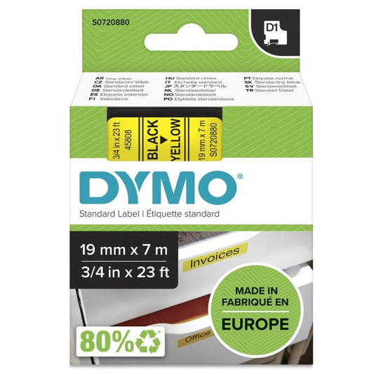 Samolepiaca páska Dymo D1 19 mm žltá/čierna