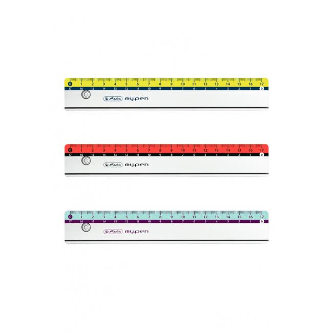 Pravítko Herlitz my.pen 17cm plastové mix farieb