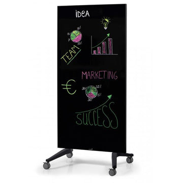 Tabuľa GLASSBOARD 90x175cm čierna na kolieskach