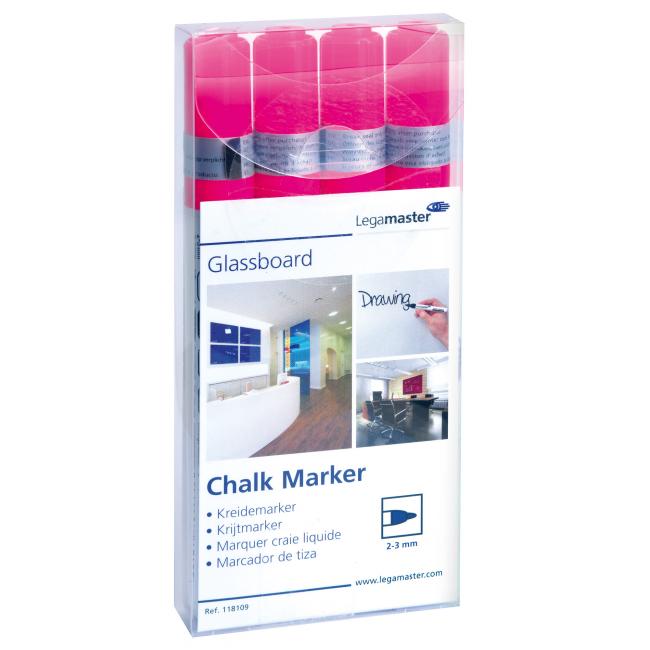 Popisovač na tabule Legamaster GLASSBOARD ružový 4ks