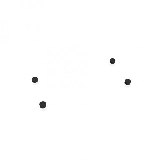 Rektifikačné nožičky, plastové, 27 mm, 4 ks