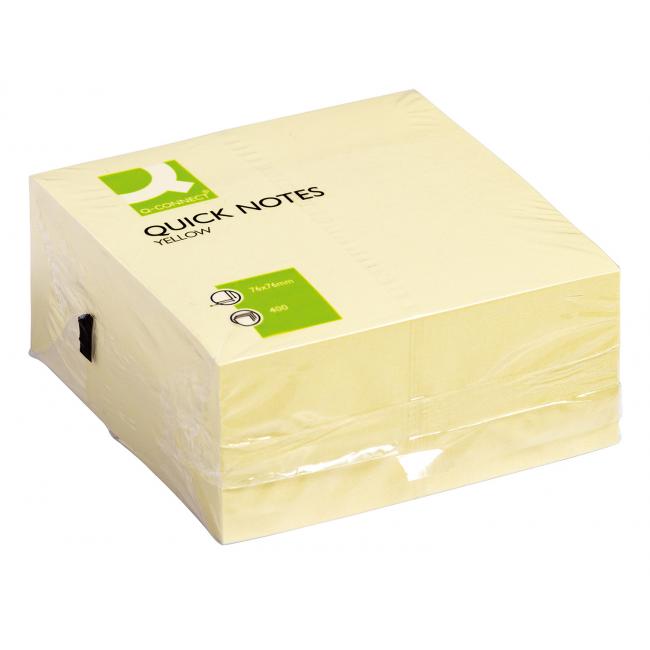 Bloček kocka Q-CONNECT 76x76mm 400l žltá