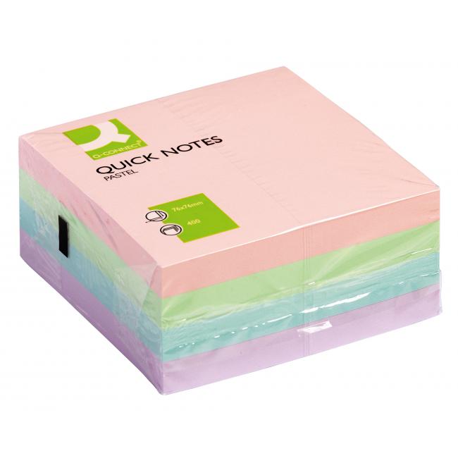 Bloček kocka Q-CONNECT 76x76mm 400l pastelová