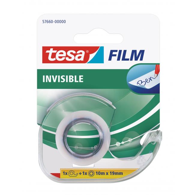 Lepiaca páska TESA invisible 19 mm x 10 m neviditeľná popisovateľná s dispenzorom